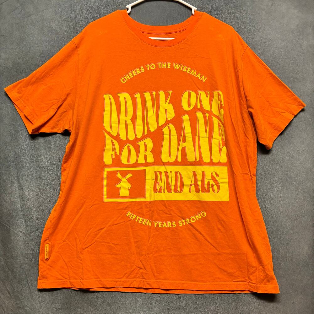 Dutch Bros Coffee 2XL Orange Graphic Tee Drink One For Eric Dane 15 Years Shirt